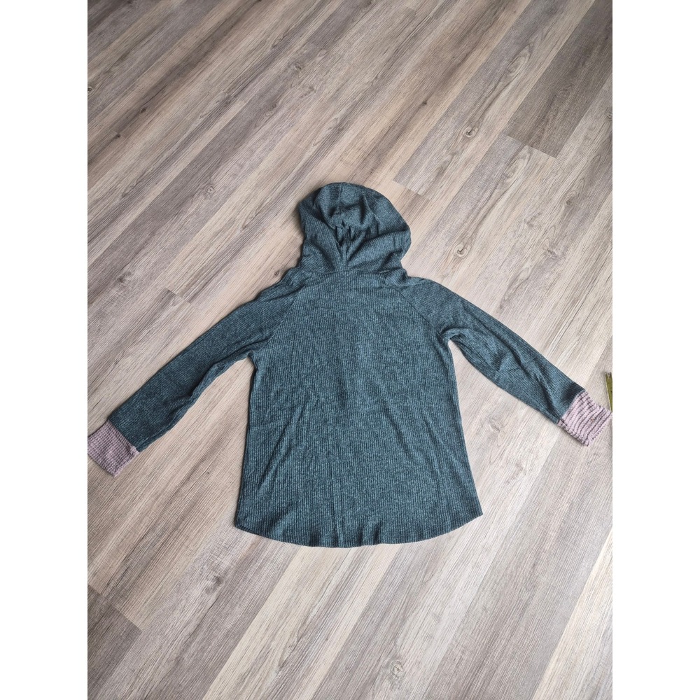 White Birch Womens Green Waffle Knit Hoodie Button Neck Pullover T6357A2XL S - Picture 5 of 5
